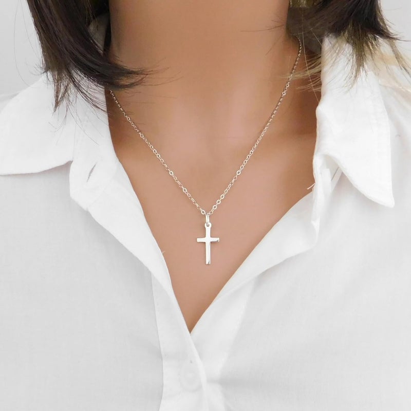 MONOZO Cross Necklace for Women, 14K Gold Plated, 16+2'/18+2' inches, Gold Cross Necklaces for Women, Trendy Gold Jewelry Gifts for Women - Image 4